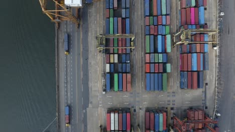 Flying-Over-Container-Port