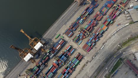 Panning-Over-Shipping-Container-Port