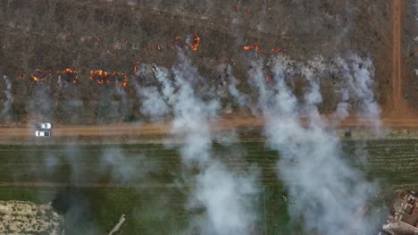 Aerial-View-Of-Controlled-Fire
